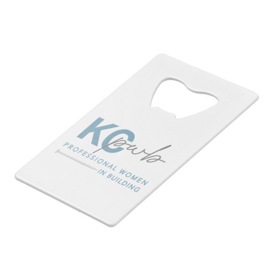 Open flesje kredietkaart flessenopener (Voorkant Gekanteld)