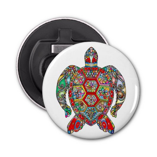 Open flesje met schroefdop button flesopener (Voorkant)