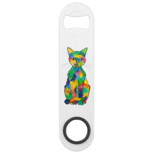 Open flesje regenboogkat speed flessenopener