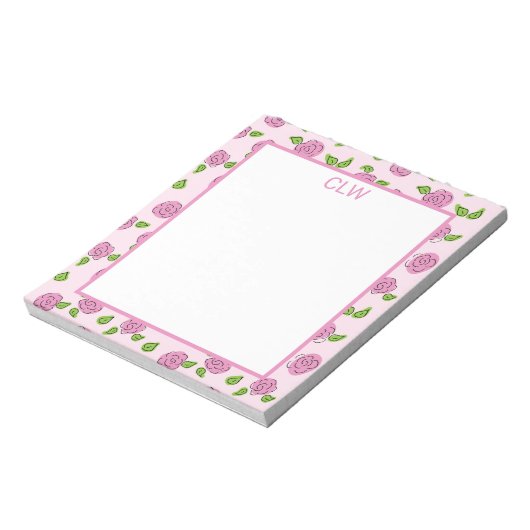 Open Flower Pink sur Bloc-notes rose clair (Tourné)