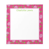 Open Flower Pink sur Bloc-notes rose foncé (Devant)