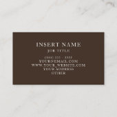 Open Font Monogrammed Elegant Retro Visitekaartje (Achterkant)