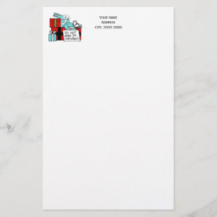 Open geen kerstcadeautjes briefpapier