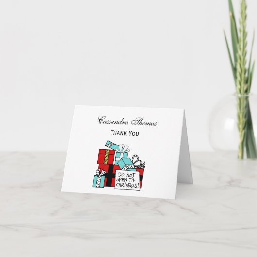 Open geen kerstcadeautjes feestdagen kaart (Voorkant)