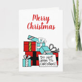 Open geen kerstcadeautjes feestdagen kaart (Voorkant)