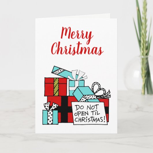 Open geen kerstcadeautjes feestdagen kaart (Voorkant)
