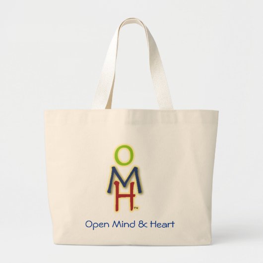 Open, geest, hart grote tote bag (Voorkant)