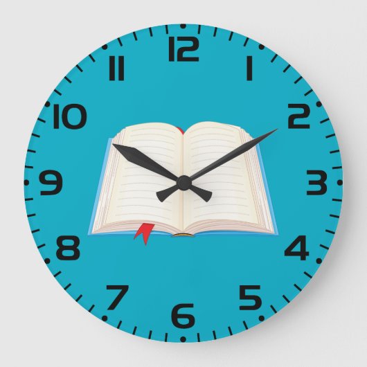 Open Geïllustreerd Boek Rode Boekwijzer Grote Klok (Voorkant)