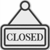 Open/gesloten Sticker (Voorkant)