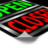 Open Gesloten Tekens Vector Clipart Poster (Hoek)