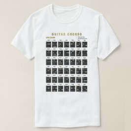 Open Gitaarakkoorden Voor en Achter T-shirt