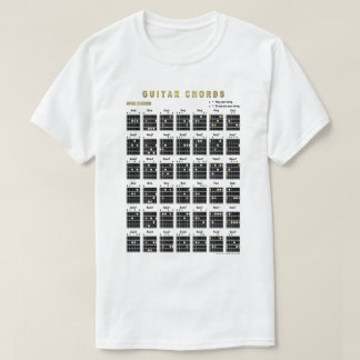 Open Gitaarakkoorden Voor en Achter T-shirt