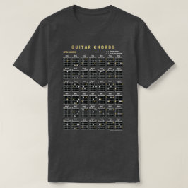 Open Gitaarakkoorden Voor en Achter T-shirt