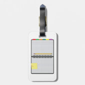 Open Graph Paper Notebook with Pencil Bagagelabel (Achterkant verticaal)