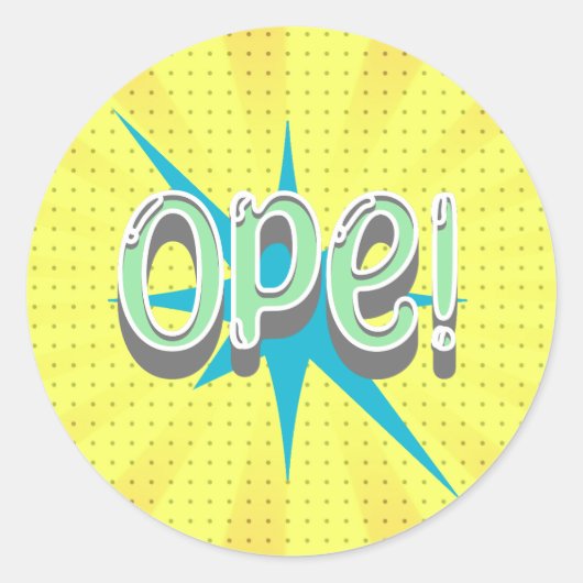 Open, grappige Midwestern Slang | Retro groen en b Ronde Sticker (Voorkant)