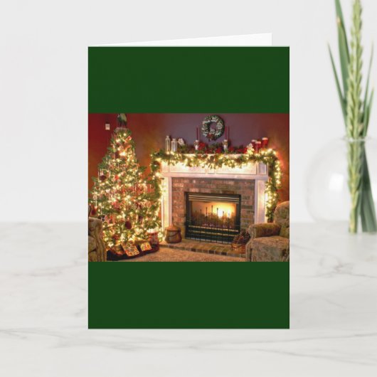 Open haard 2 feestdagen kaart (Voorkant)