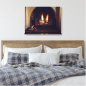 Open haard thuis canvas afdruk (Insitu (Slaapkamer))