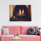 Open haard thuis canvas afdruk (Insitu (Woonkamer))