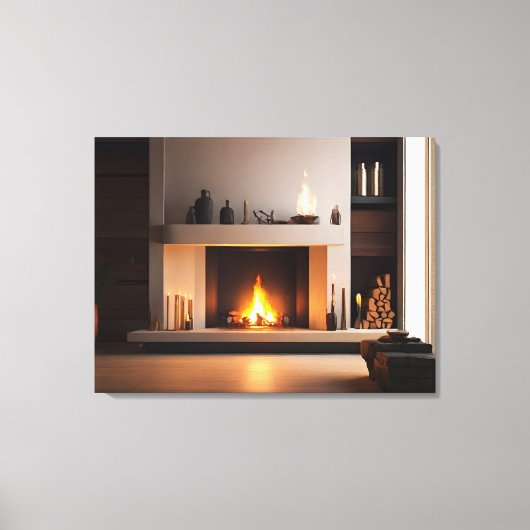 Open haard thuis canvas afdruk (Voorkant)