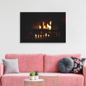 Open haard thuis canvas afdruk (Insitu (Woonkamer))