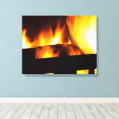 Open haard thuis canvas afdruk (Insitu (Houten vloer))