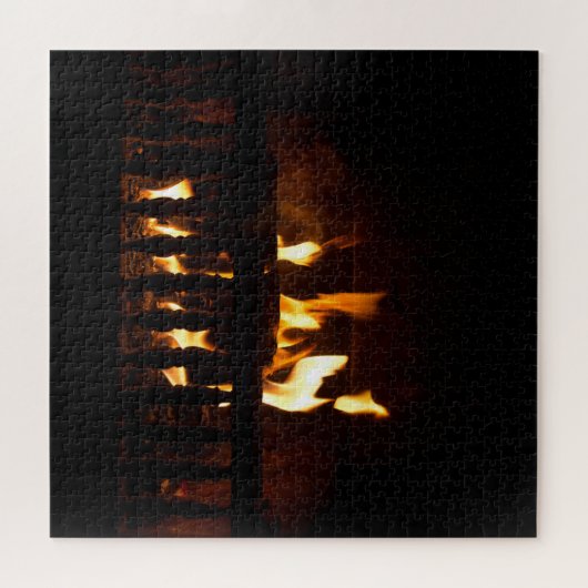 Open haard thuis legpuzzel (Horizontaal)