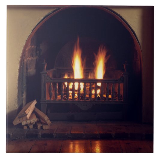 Open haard thuis tegeltje (Voorkant)