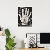 Open hand, handlijnkunde poster (Thuiskantoor)