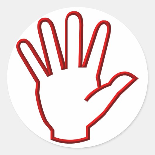 Open hand/hoge vijf/golf ronde sticker (Voorkant)