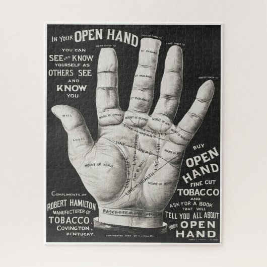 Open Hand Palmistry-afdrukreclame Legpuzzel (Verticaal)