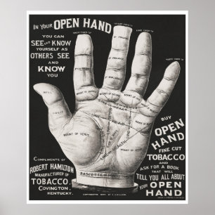 Open Hand Palmistry-afdrukreclame Poster