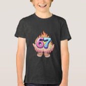 Open Hands Holding 67 Trend Design Tri-Blend Shirt (Voorkant)