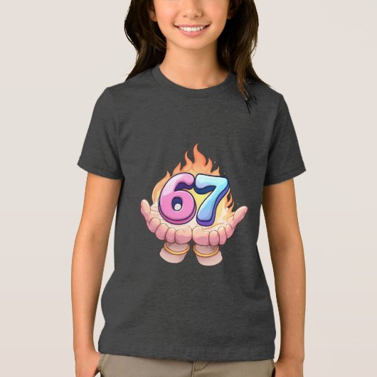 Open Hands Holding 67 Trend Design Tri-Blend Shirt (Voorkant)