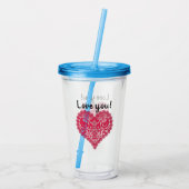 Open hart acryl drinkbeker (Achterkant)