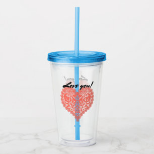 Open hart acryl drinkbeker