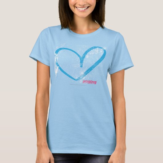 Open hart Aqua T-shirt (Voorkant)