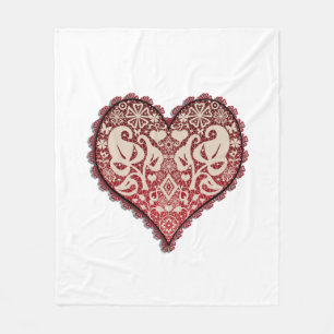 Open hart, bruiloft, vintage, verloving, cadeau fleece deken