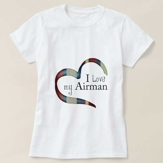 Open hart : Ik hou van mijn luchtman T-shirt (Design voorkant)