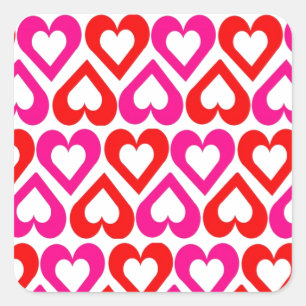 Open hart vierkante sticker