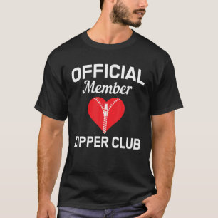 Open hartchirurgie Zipper Club Bypass Get Well Rec T-shirt