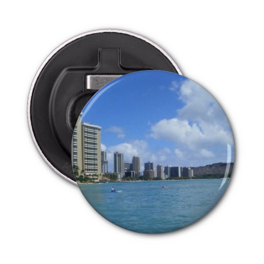 Open Hawaii Beauty Round Button Flesopener (Voorkant)