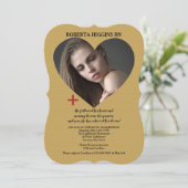 Open Heart Gold Photo Graduation Invitation (Debout devant)