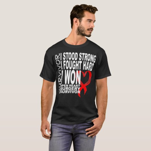 Open Heart Surgery Bypass Recovery Tshirt - Surviv (Voorkant volledig)