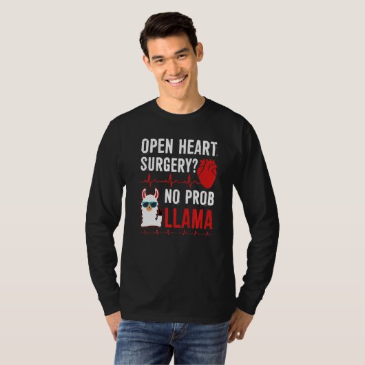 Open Heart Surgery No Prob Llama T-shirt (Voorkant volledig)