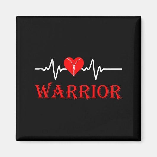 Open Heart Surgery Recovery Survivor Heart Warrior Magneet (Voorkant)