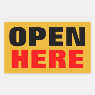 OPEN HIER RECHTHOEKIGE STICKER