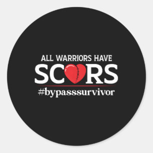 Open hij Survivor Bypass Warrior hebben littekens Ronde Sticker
