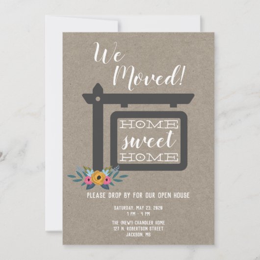 Open House Invitation, We Moved Uitnodiging (Voorkant)
