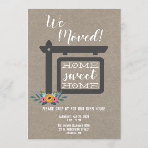Open House Invitation, We Moved Uitnodiging