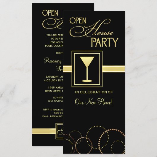Open House - Invitations Cocktail Party (Devant / Derrière)